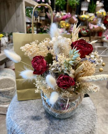 bouquet champêtre et son vase