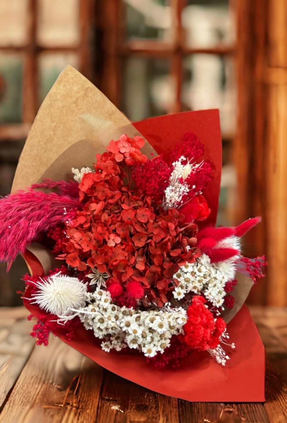 Bouquet sec rouge L