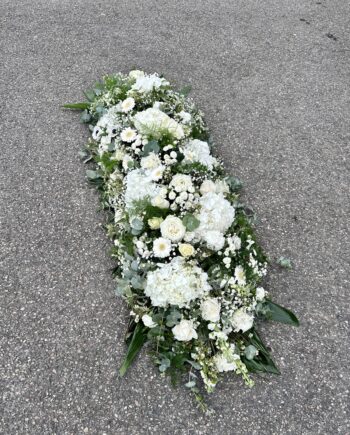 Dessus de cerceuill en fleurs blanc
