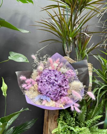 bouquet de fleurs séchées violet L