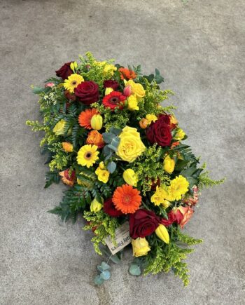 raquette jaune, livraison de fleurs à vaugneray pour un dernier hommage